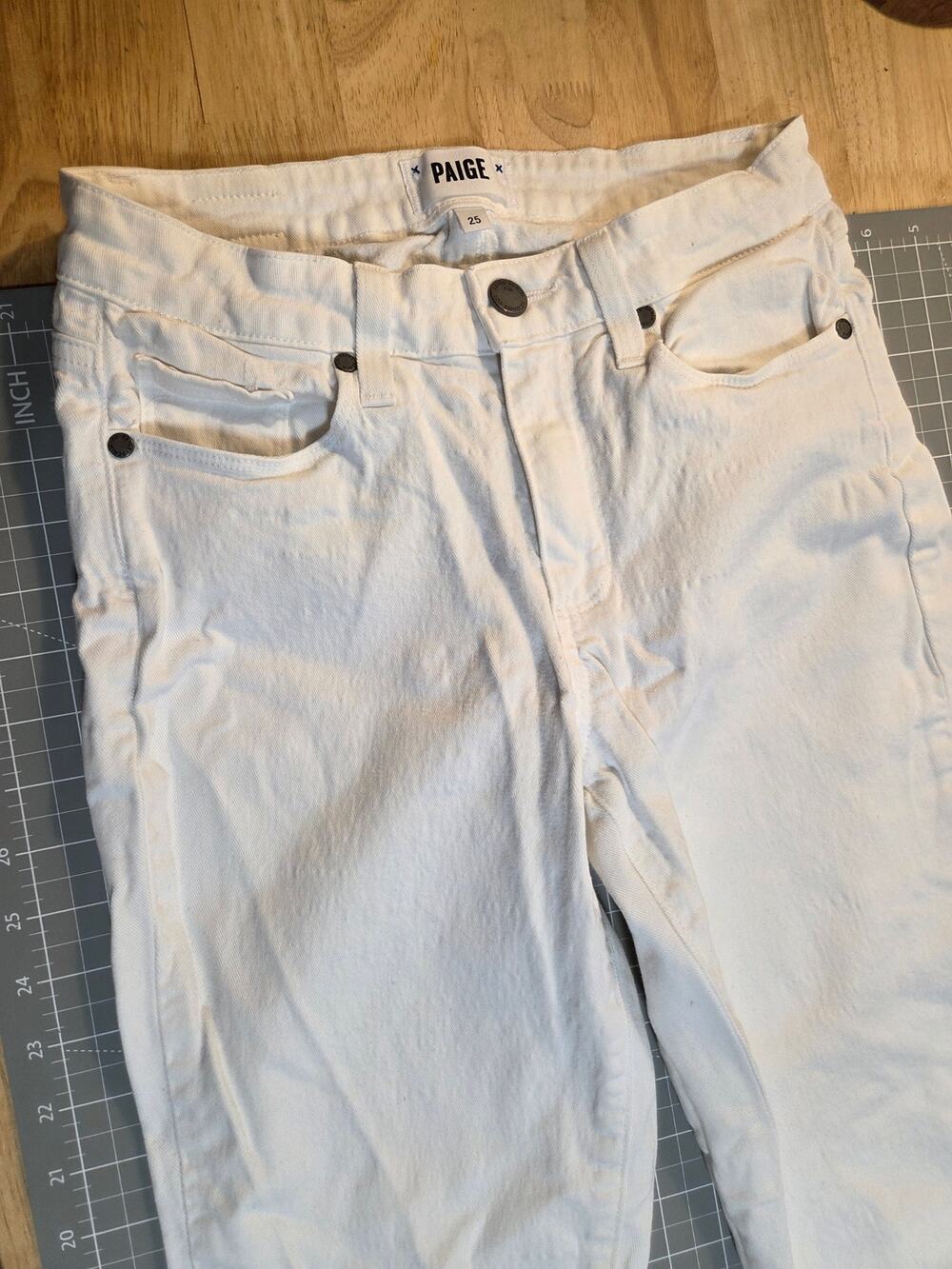 Paige white denim skinny jeans size 24